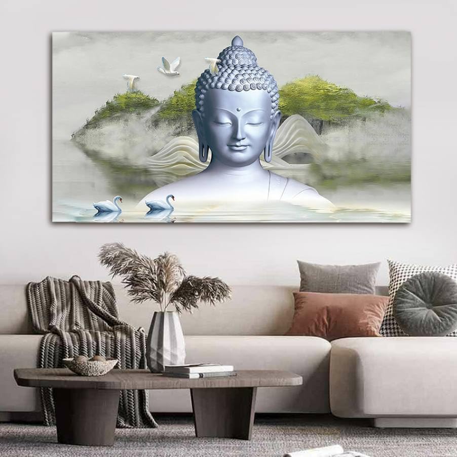The Seven Colours Lord Buddha Painting Canvas Wall Frame Wall Decor ...
