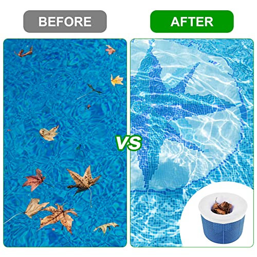 flintronic 12 Stück Pool Skimmer Socken, Skimmerkorb Netz, Skimmer Filter Netz Wiederverwendbar, Pool Skimmer Socks für Oberflächenskimmer Entfernt Schlacken Blätter