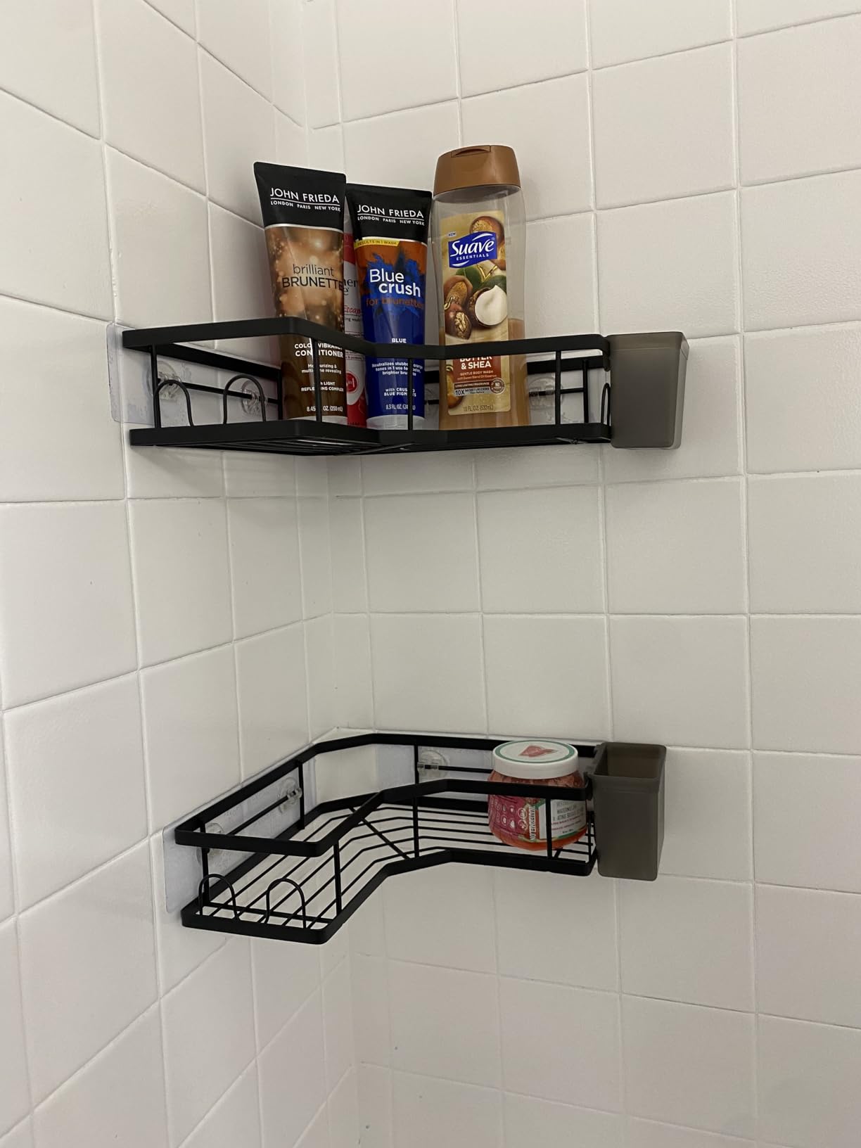 AKTECKE Corner Shower Caddy Bathroom Organizer Adhesive Shower Rack Bathtub Shelves - 3Pack No Drilling Shower Shelf photo review