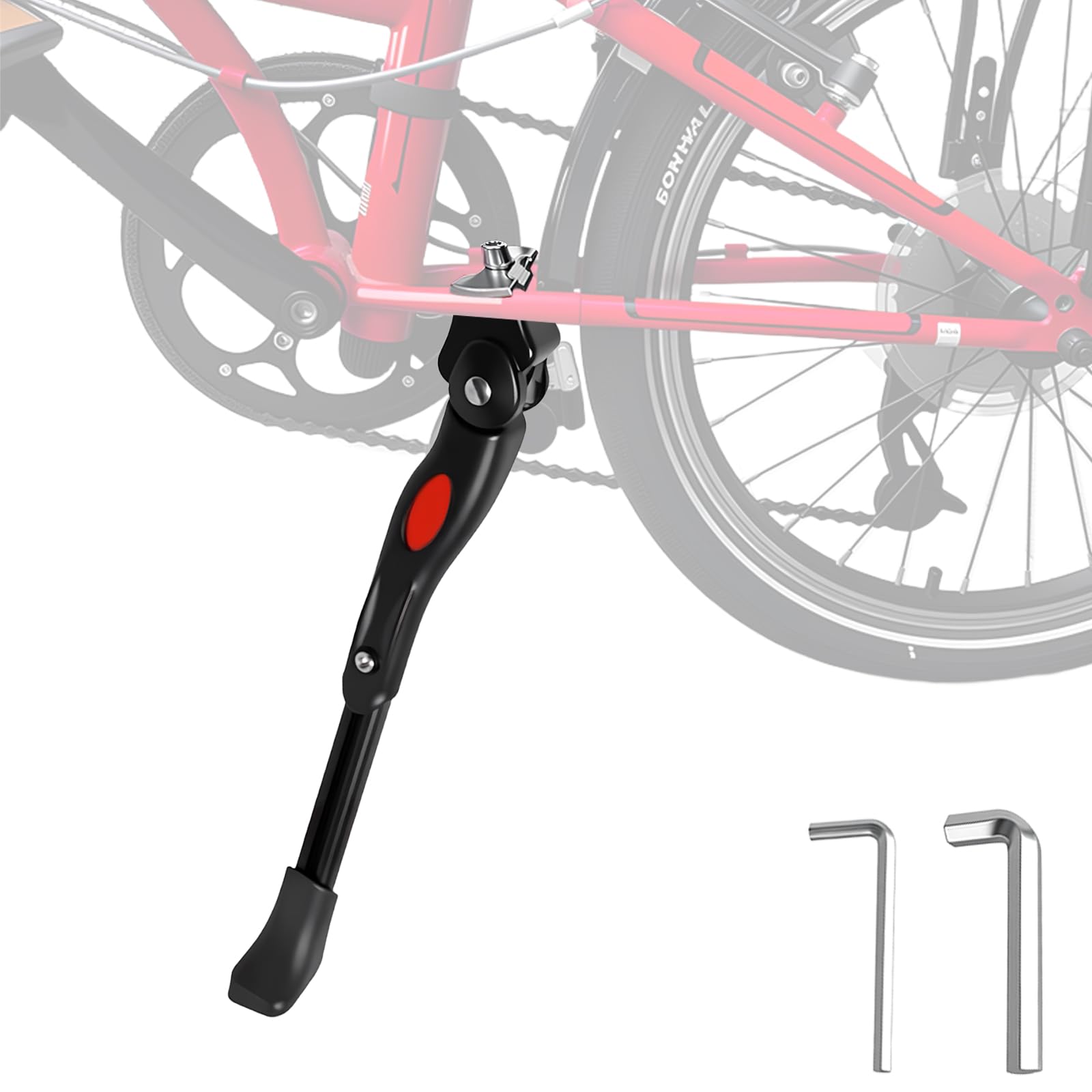 Cavalletto Bici, Rastrelliera Biciclette, universale, Piedino in Gomma Antiscivolo, Cavalletto per Bici in Alluminio Regolabile per 24"-26" Bici, BMX, MTB