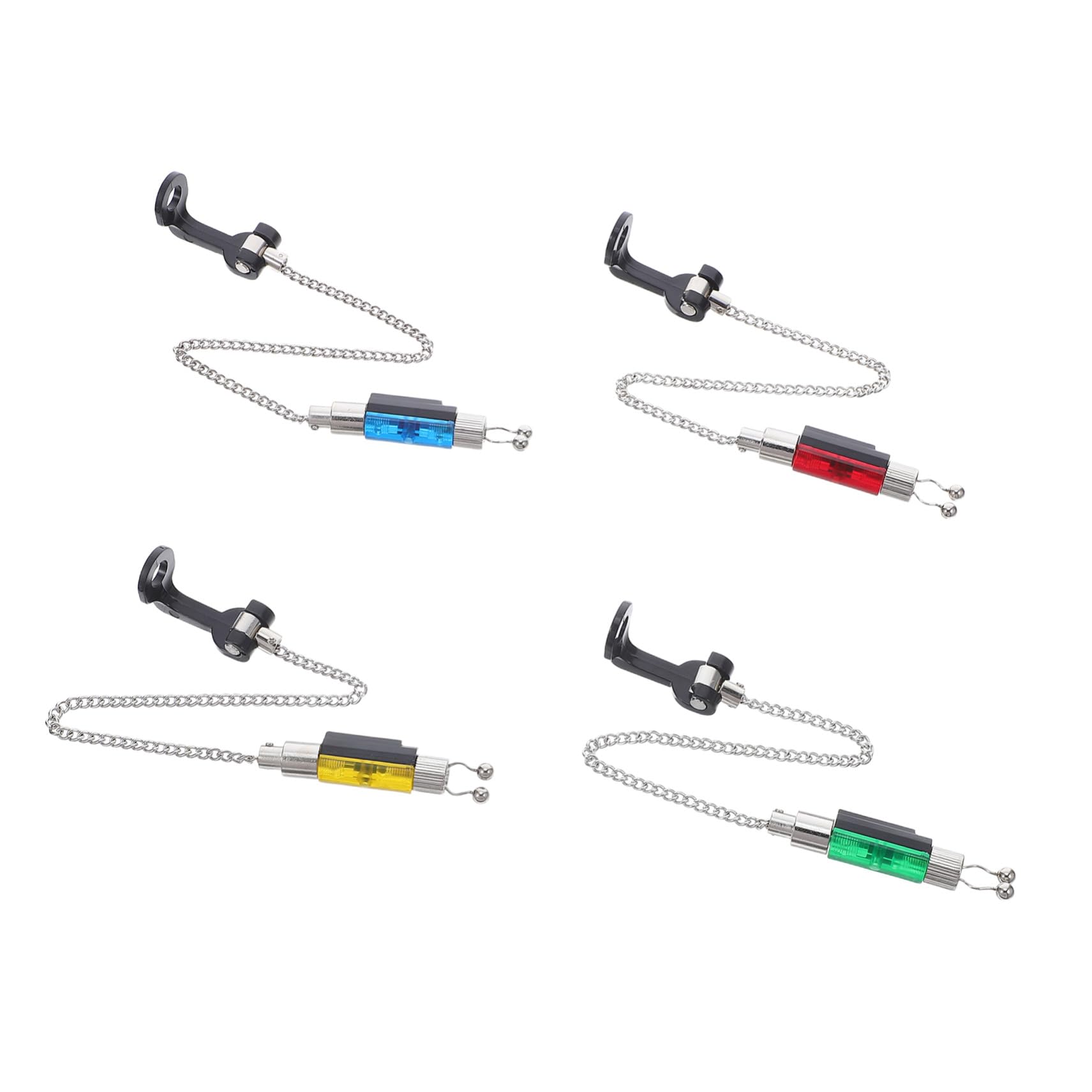 4 Pezzi Fishing Bite Alarm Swingers Clip Tensionatore Catena Senza Luce Indicatori Silenziosi per Canna da Pesca Materiali Resistenti e Facili da Installare per Pescatori Outdoor