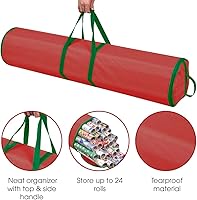 Vista 2 de ProPik Bolsa de almacenamiento de papel de regalo, organizador de papel de regalo, paquete de 2 unidades para almacenar hasta 48 rollos de 40
