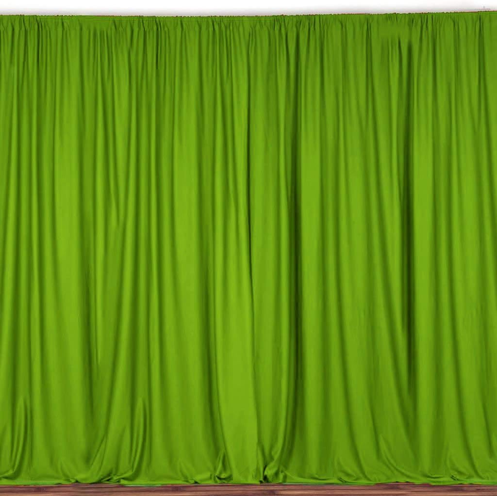lovemyfabric 100% Polyester Window Curtain/Stage Backdrop Curtain/Photography Backdrop 58" Inch X 108" Inch (2, Lime Green)