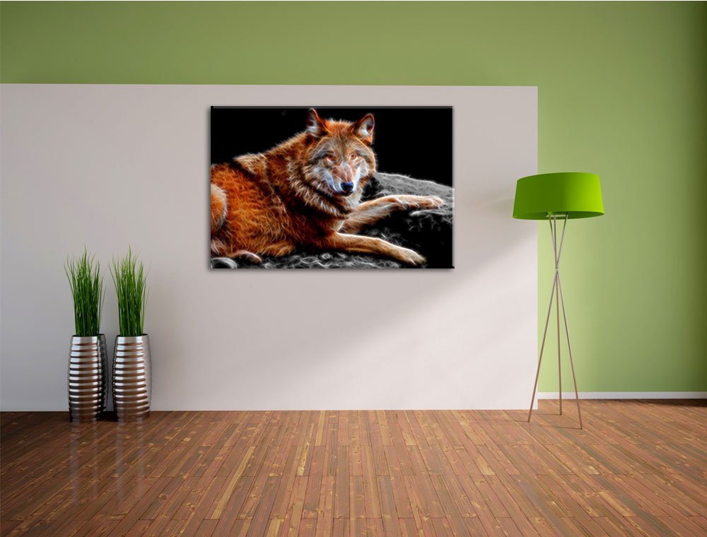 Tableau Déco Loups Sur Toile - 2 Panneaux 12x26,4 Pouces, Impression HD, Prêt à Accrocher, Style Moderne