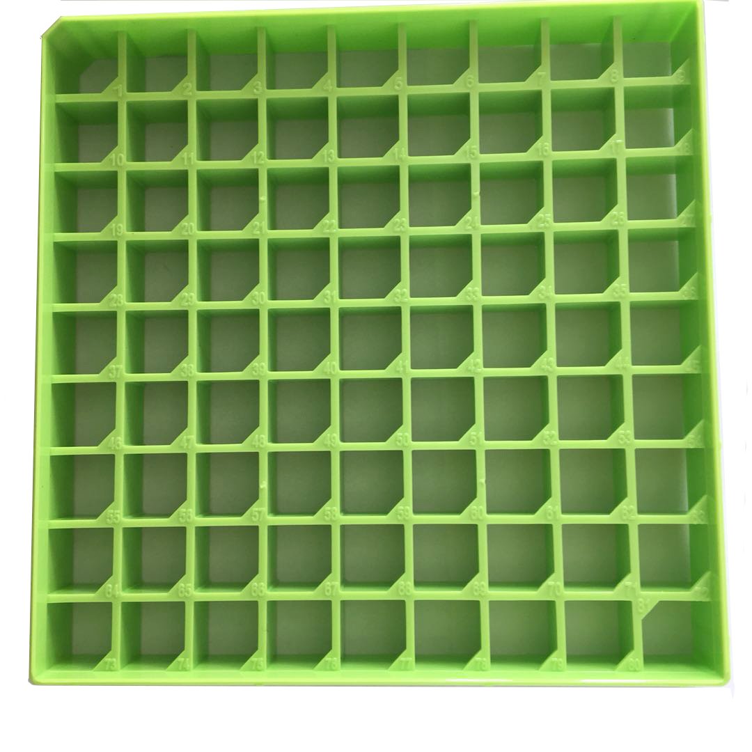 CryoBox - Portalampada in policarbonato, 9 x 9, 81 posti (blu/verde/rosso/giallo (confezione da 4)