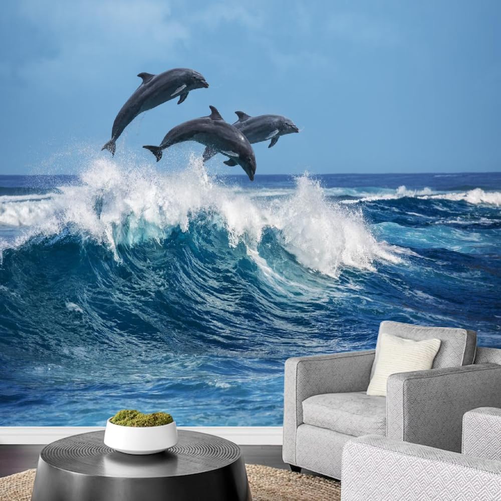 Papier peint panoramique dauphin pour créer une chambre parentale zen