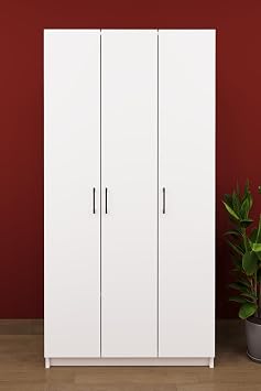 ASRA TREND L ks 3 Kapakl  Portmanto Ask l  Vestiyer%100 MDF Ayakkab l k Dolab  V-07 Beyaz 90x180x33 cm Antre Mobilyas   ok Rafl  Depolama  nitesi