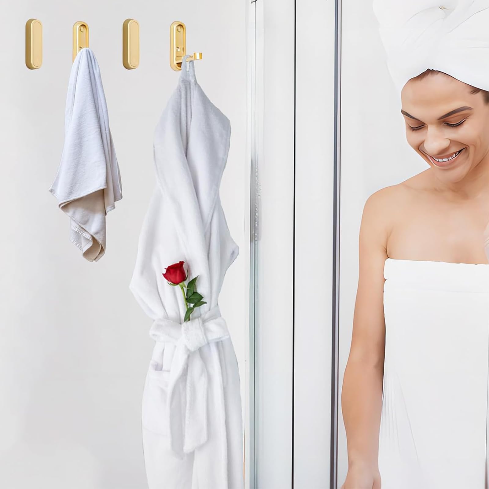 Set Da 2 Appendiabiti A Parete Pieghevoli 90° – In Lega Di Zinco Nero, Per Bagno, Camera E Ingresso