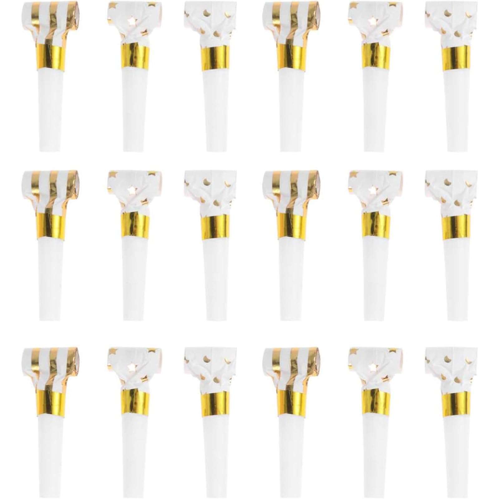 Tazweeq 30Pcs Musical Blow Outs Glitter Party Blowers Noisemaker Birthday Squawkers Noise Makers for Kids Birthday Holiday New Years Party Favors