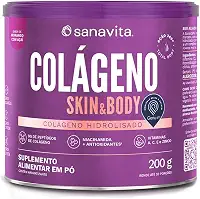 Sanavita Colágeno Skin - Suporte para Pele - Morango com Açaí - 200g