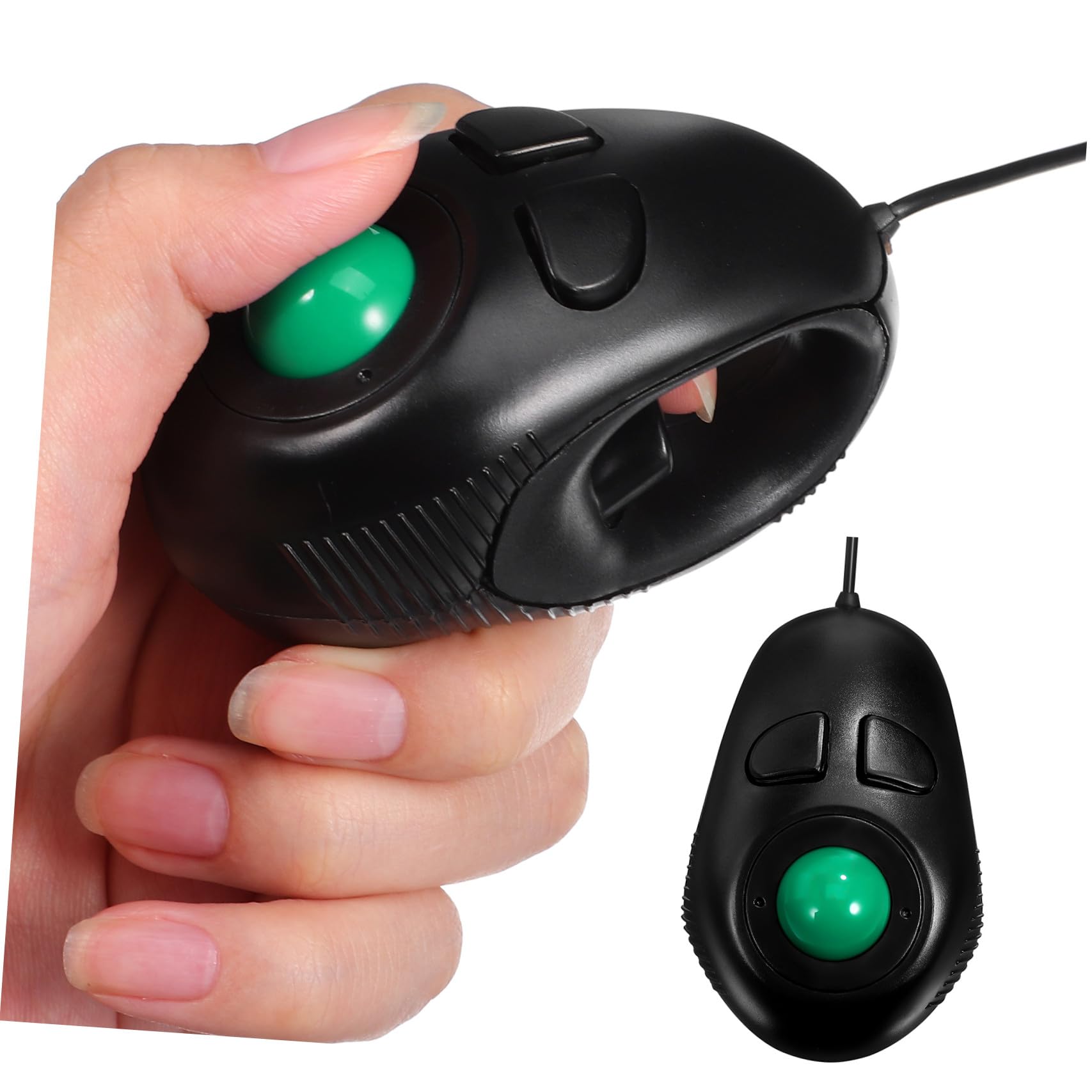SHINEOFI Mini Mouse Trackball Usb 4d Tre Pulsanti Per Laptop e Pc, Design Compatto e Portatile Nero Scorrimento Pagina Controllato Dal Pollice, Plug and Play Senza Software