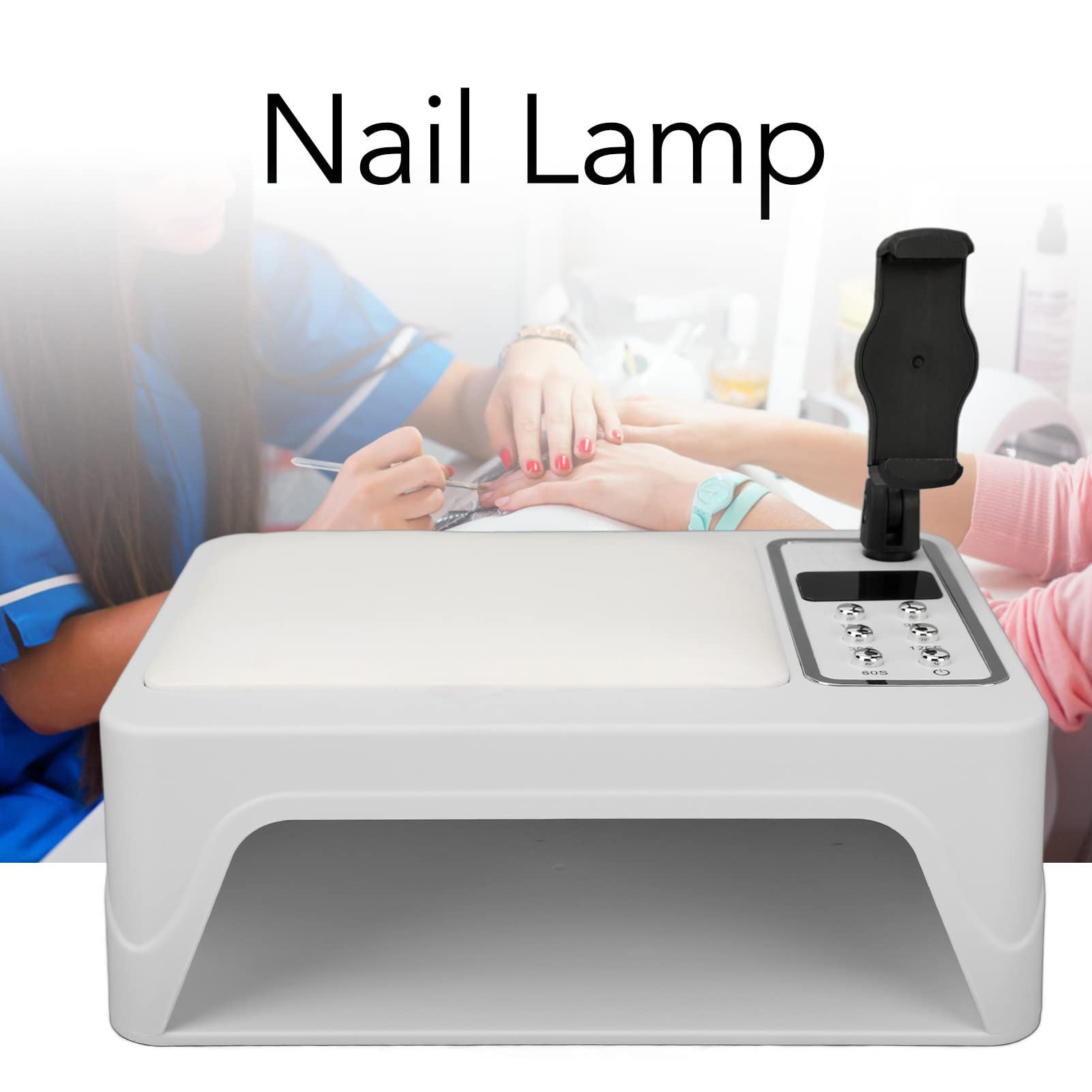 Lampa UV LED do Paznokci, Suszarka do Paznokci UV z Uchwytem na Telefon, Profesjonalna Lampa Utwardzająca do Paznokci 96 W, Przenośna Suszarka do Utwardzania Paznokci LED,