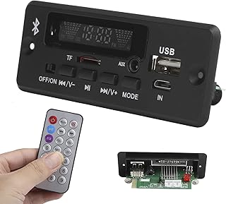02CABT Decoding Board Universal WAV Decoding Module MP3 Decoder Board with Call APP Control USB Sound Card FM AUX, Decoding Board Supports 5.0 (Black)