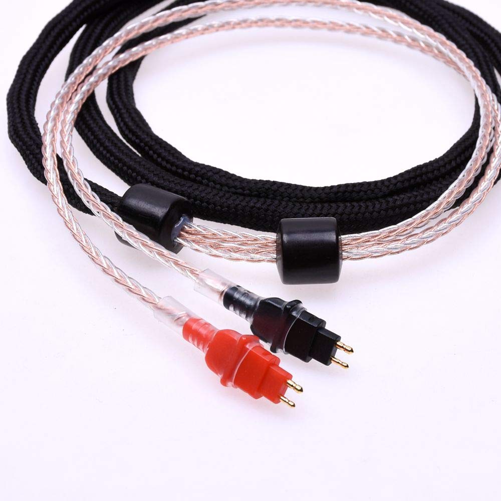GAGACOCC Black Sleeve 16 Cores 5N Pcocc HiFi Cable for SENNHEISER HD580 HD600 HD650 Headphone Upgrade Cable Extension Cord (1.2meter(4feet), Hybrid Cable)