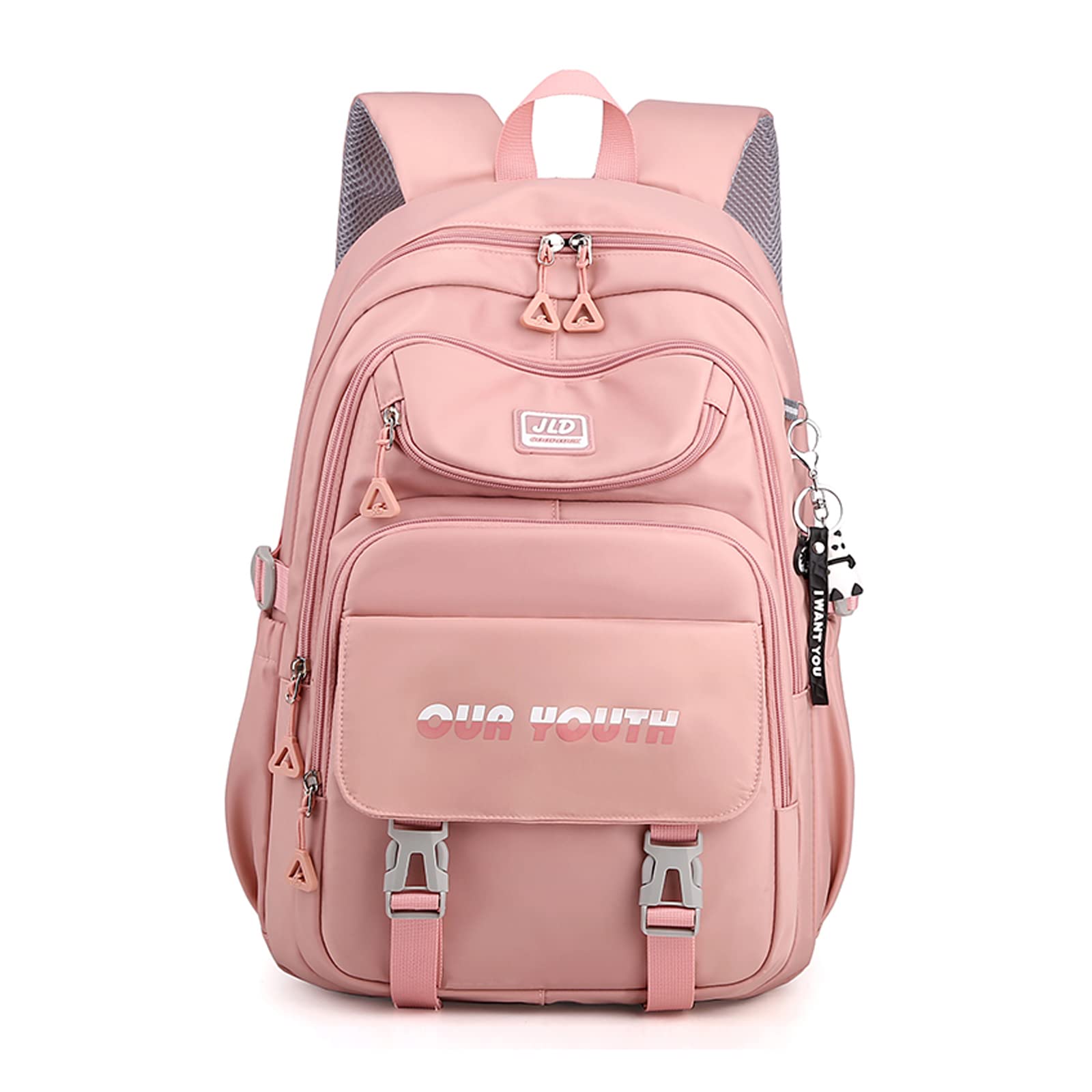 FANDARE Zainetti Cartelle per la scuola Zaino Scuola Elementare Zaino Casual Ragazze Ragazzi Zainetto per Adolescenti Studenti Scuole primarie medie inferiori Università Viaggiare Daypacks Rosa