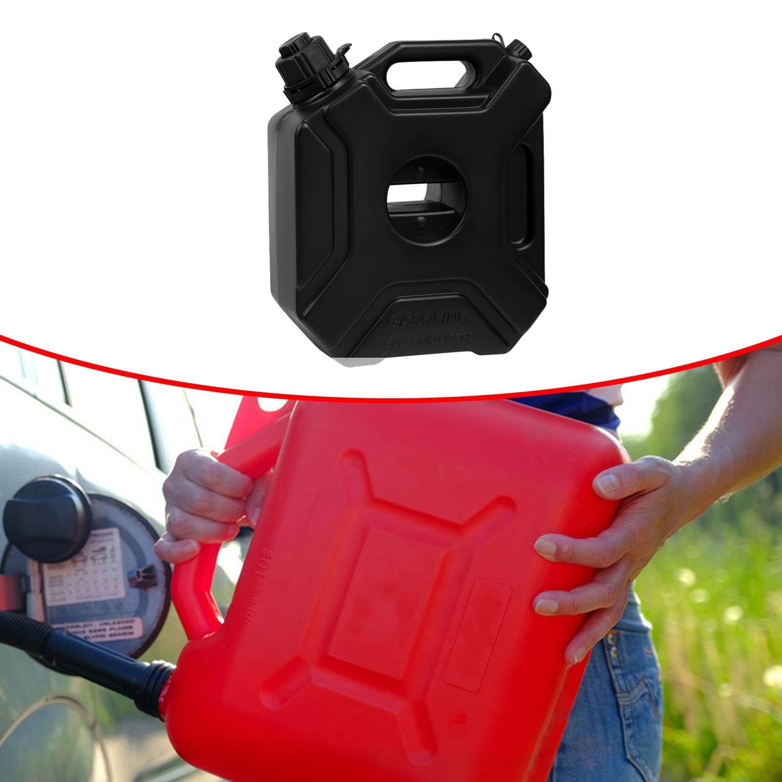 Milageto Depósito de Combustible Depósito Aceite Recipiente Portátil HDPE Alta Resistencia Adecuado para Automóvil Motocicleta SUV ATV, Negro