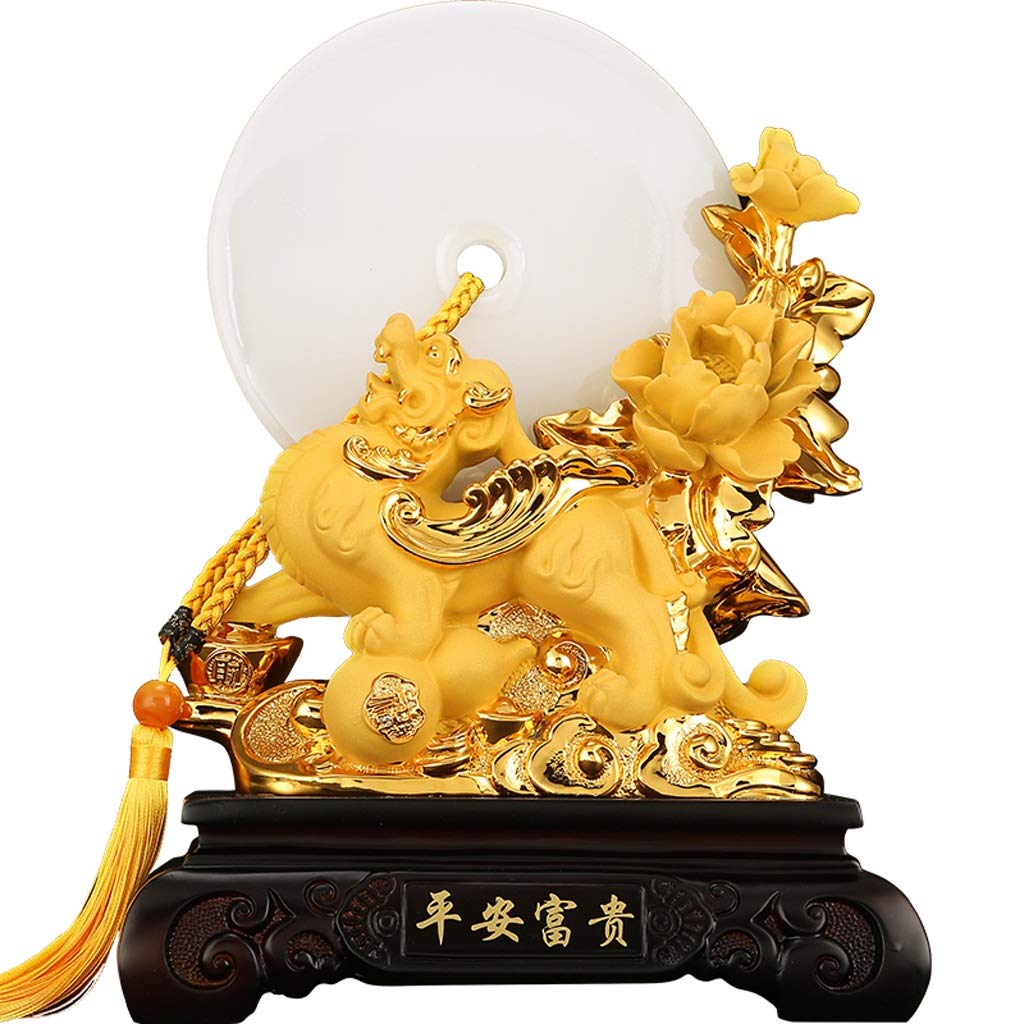 Zlw-shop Decorative Sculpture Ping'an Buckle Ornaments Pi Yao/Pi Xiu Wealth Porsperity Statue Lucky Housewarming Chinese New Home Business Gift Feng Shui Decoration