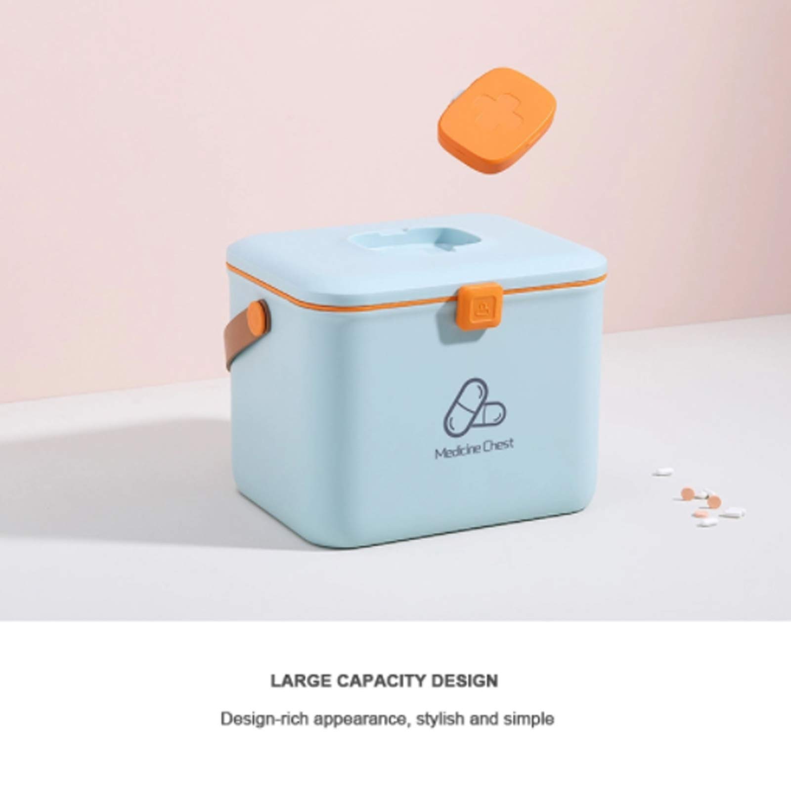 Medizin Aufbewahrungsbox Container Tragbare Erste-Hilfe-Kit Aufbewahrungsbox Familie Medizinschrank Medizin Brustpille Aufbewahrungsbox Organizer Fächer Familie Notfall Kit Aufbewahrungsko(Color:Weiß)