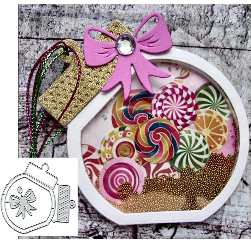 CoolifWangCandy Jar Shaker Cutting Die Cuts, DIY Crafts Template Candy Jar Shaker Scrapbook Cards Cutting Dies Cut Stencils for DIY Embossing Card Making Decorative Paper Dies Scrapbooking