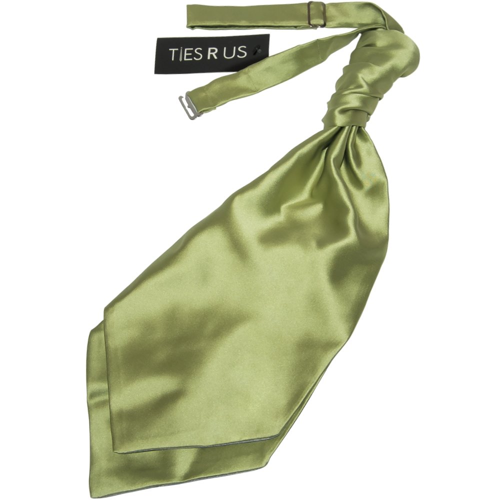 TIES R US Sage Green Satin Men's Cravat Tie