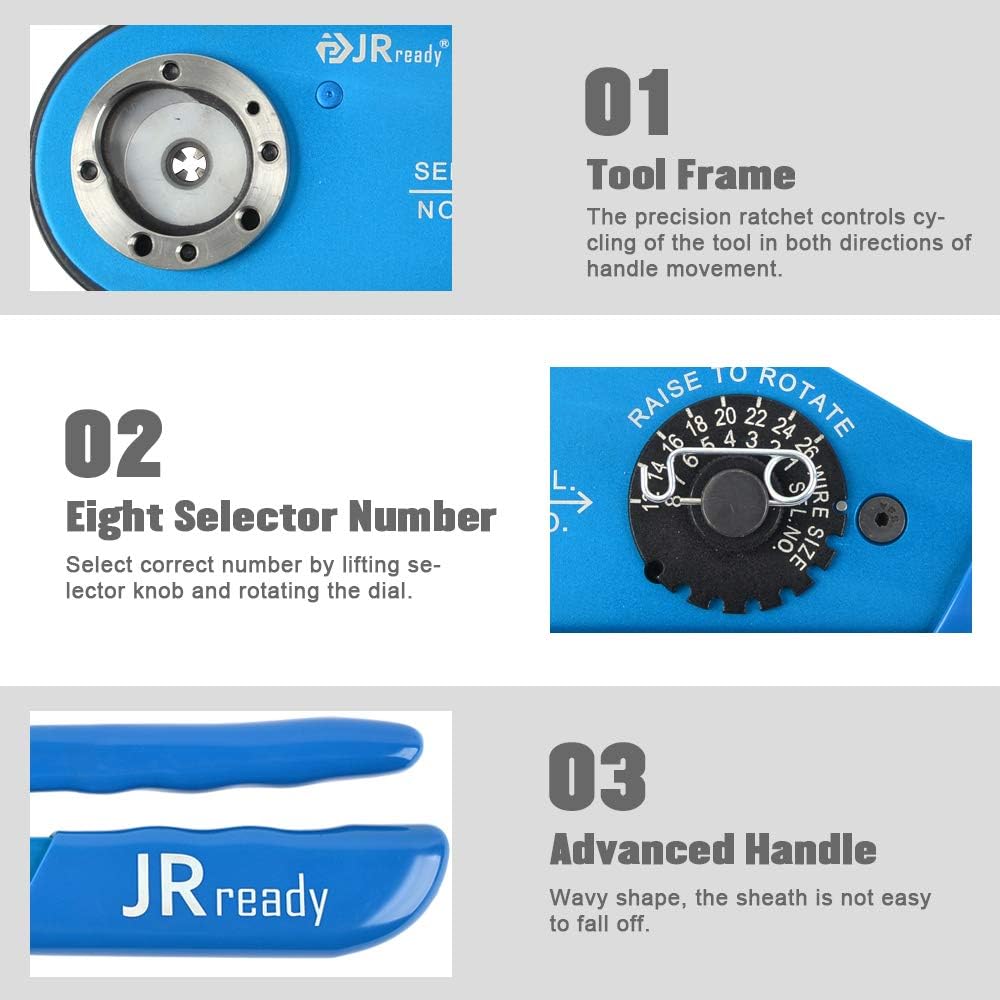 Blасk Frіdау - 50% оƒƒ JRready JRD-ASF1 Crimping Tool M22520/1-01 Solid Contact Crimper High Precision Electrical Connectors Crimping Tool 12-26 AWG