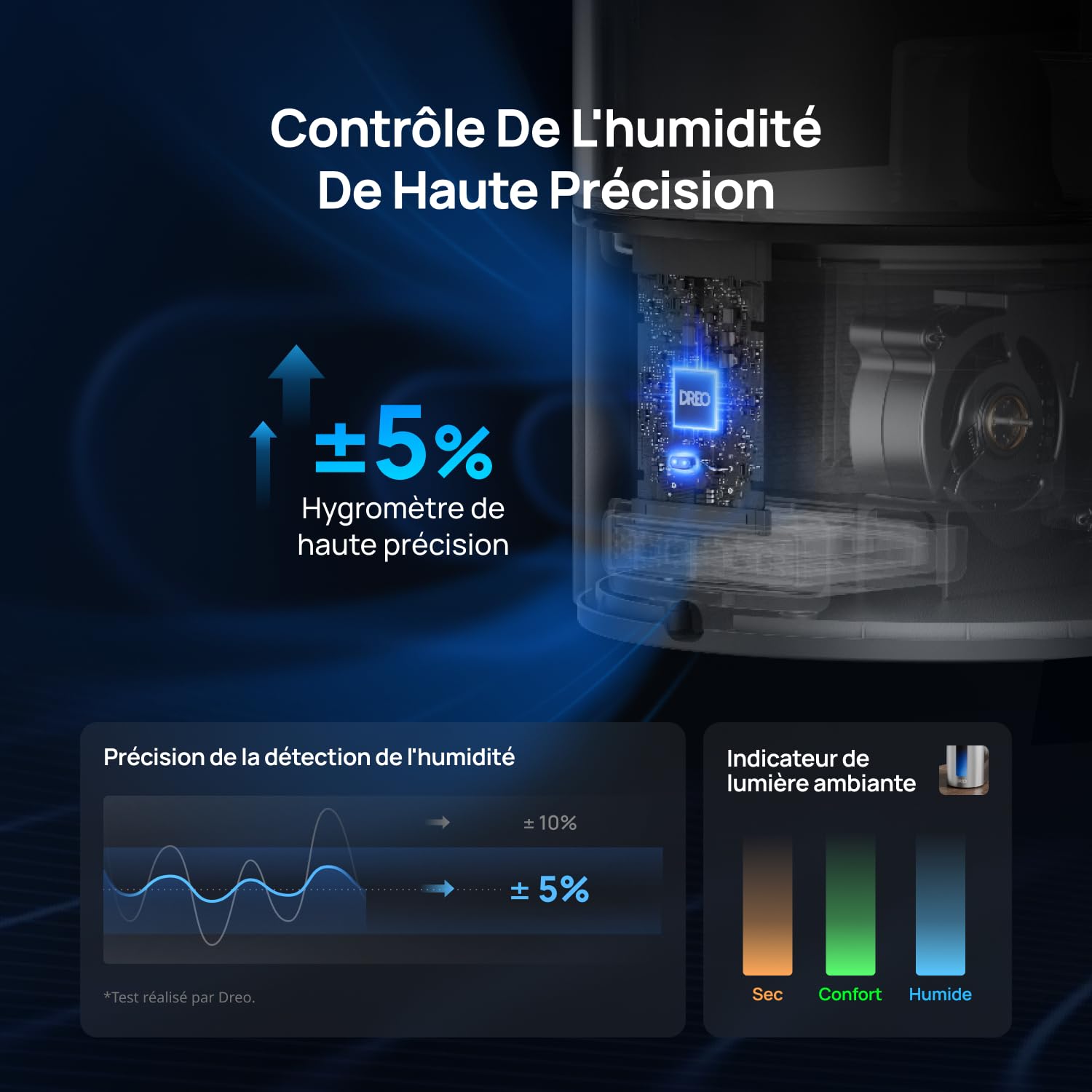 Dreo 6L Humidificateur chambre à coucher, intelligent, brume chaude/froide, pour plantes et bébé, remplissage par le haut, 60H d'autonomie, silencieux, avec minuterie, compatible Google/Alexa, HM713S