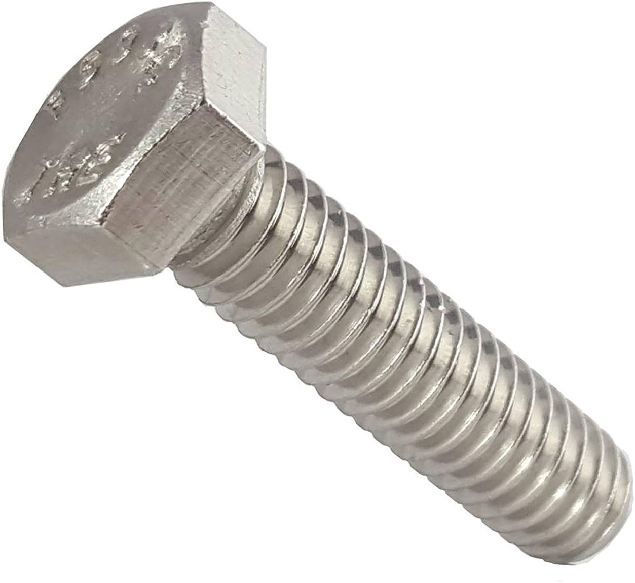 - 1/2-13 x 1-1/2" Hex Head Cap Screw Bolts, Stainless Steel 18-8, Full Thread, Plain Finish, Flat Point, Quantity 50 by Fastenere