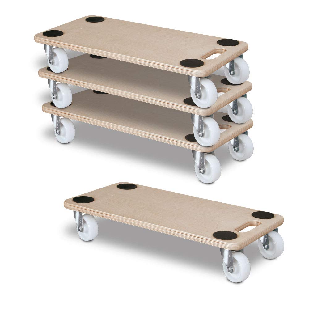 4 roulettes de transport pour meubles - 600 x 300 x 120 mm - Charge maximale : 200 kg