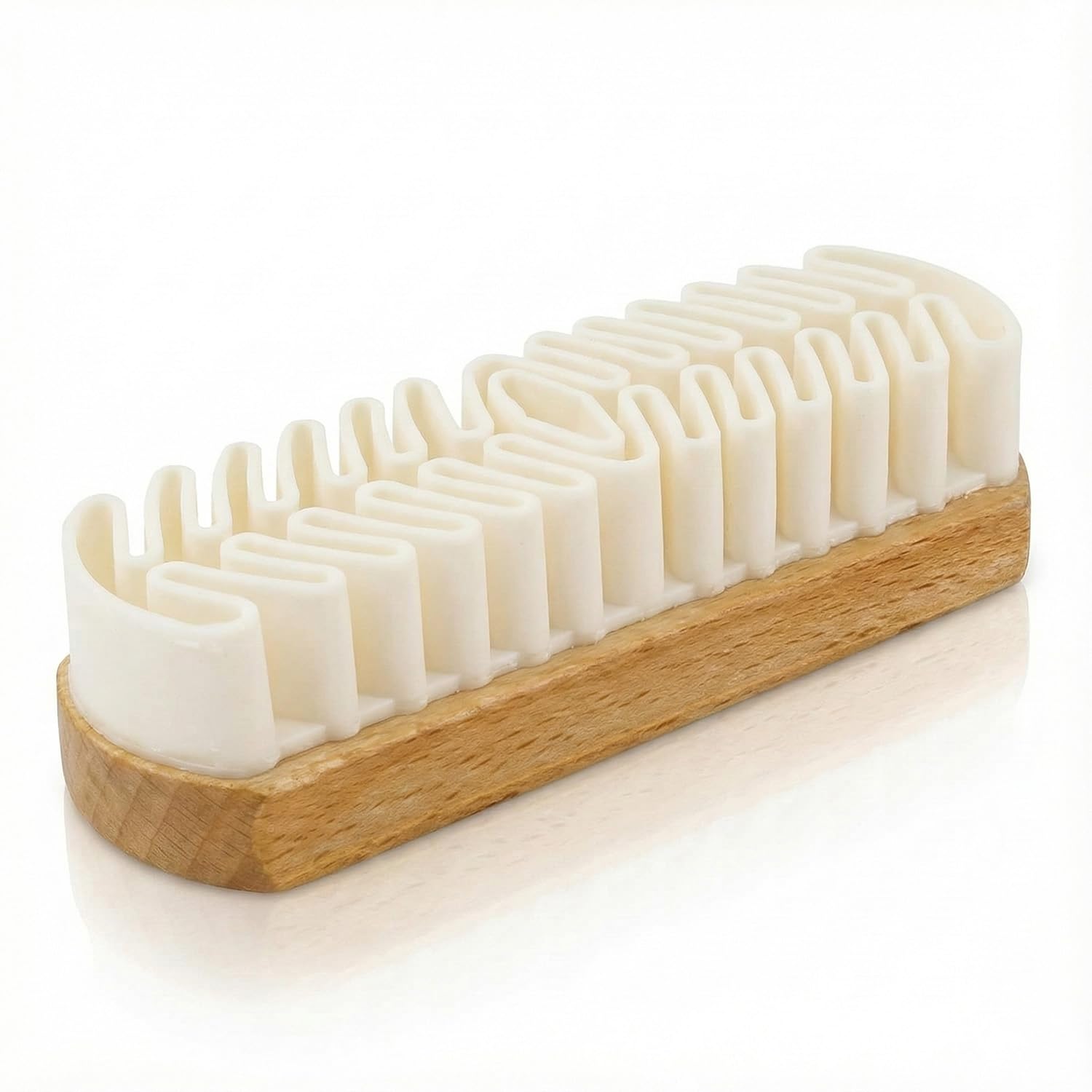 Hopzab Suede Brush for Cleaning - Wooden Crepe Rubber Bristles Nubuck Cleaner for Shoes, Boots, Leather, and Accessories, Gentle Care Kit for Suede, Nubuck, Velour & Leather