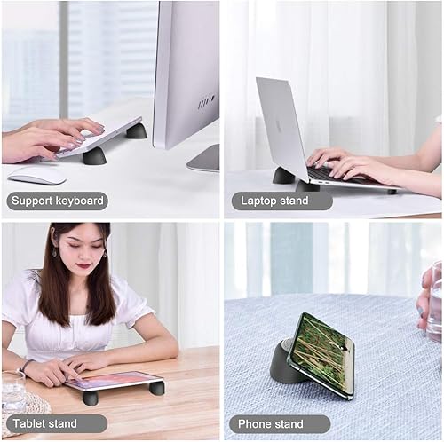 Miniatura 7 de Elevadores de computadora portátil para escritorio, soporte de refrigeración para mini laptop, almohadillas magnéticas, elevador de teclado, pies