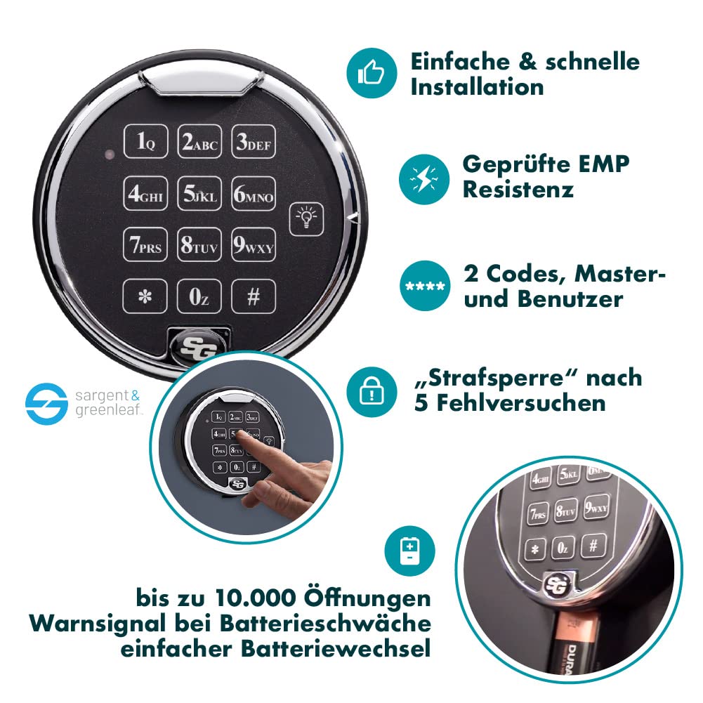 SafeHero Waffenschrank Klasse 1 EN 1143-1 Secureo Eagle 16 XL | Waffenschrank 1 für 16 Langwaffen | Langwaffenschrank mit Elektronikschloss | Konformer Waffenschrank Langwaffen, Kurzwaffen + Munition