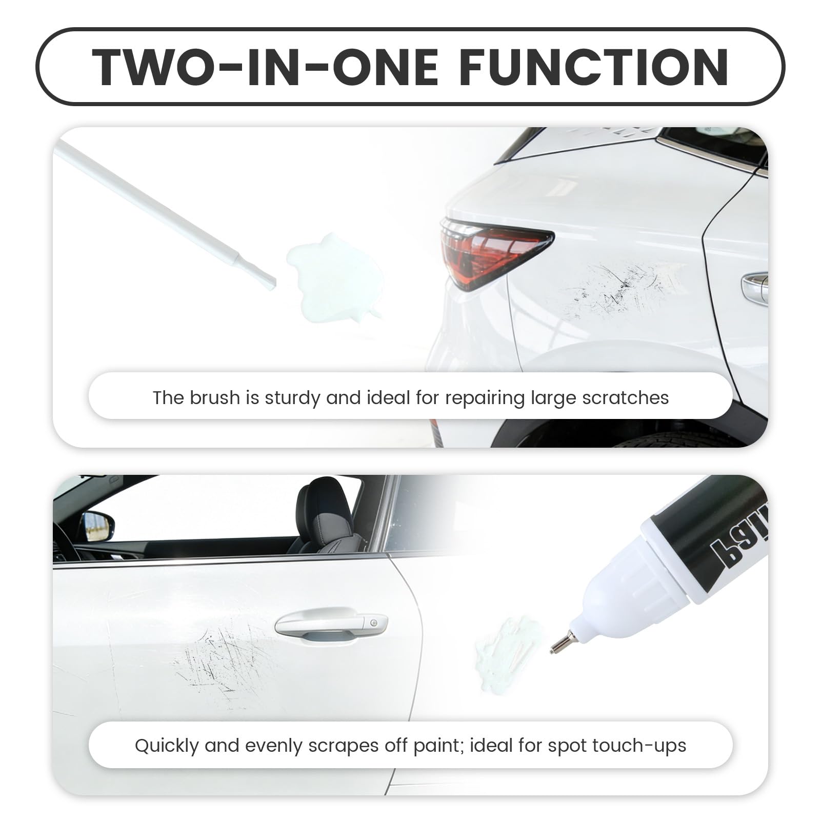Penriter 2 Piezas L90A Blanco Polar Reparador Arañazos Coche para VW/Volkswagen, 2 In 1 Bolígrafo de Reparación Arañazos Coche, Quita Arañazos Coche, Reparar Arañazos y Astillas — view 2