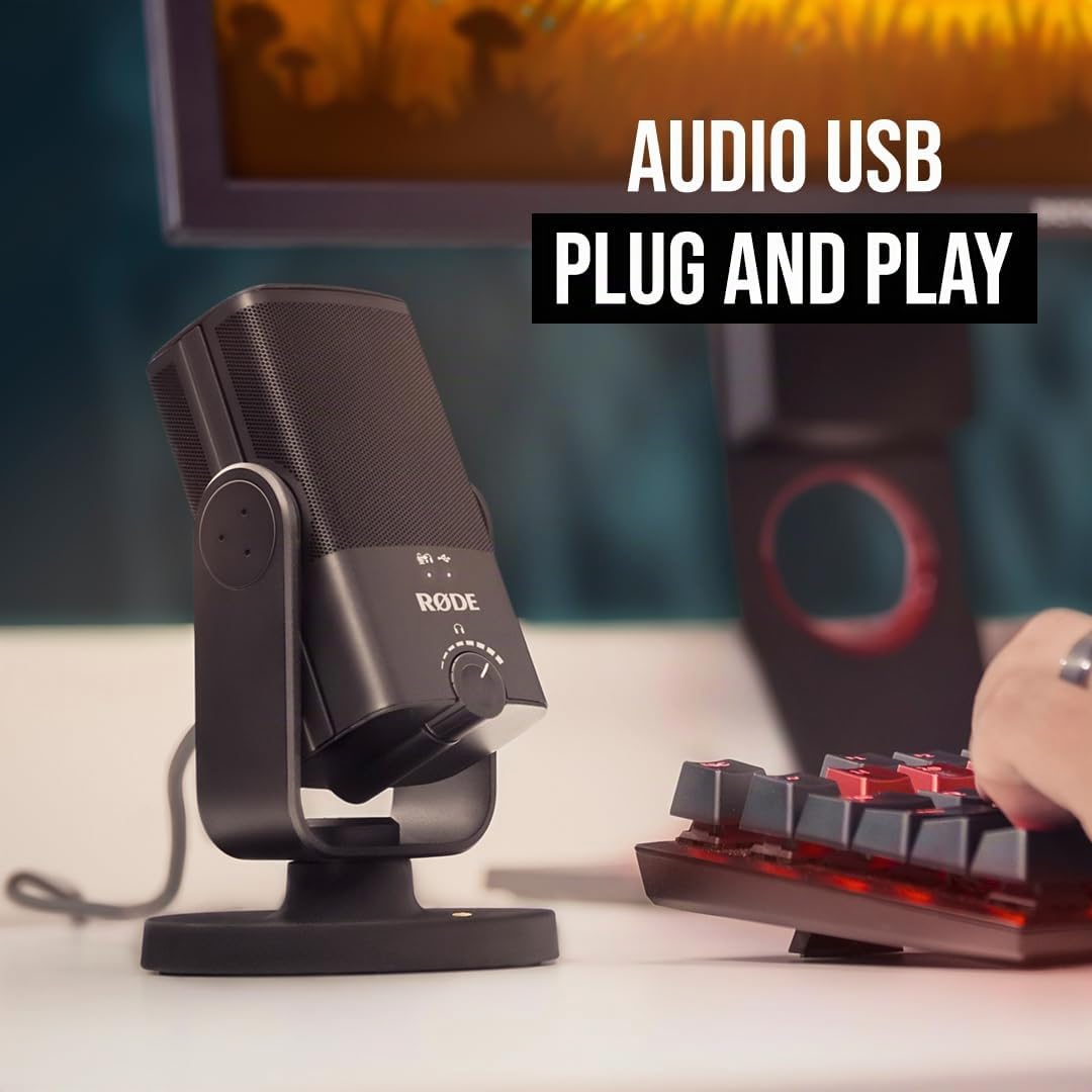 RØDE NT-USB Mini Microfono a Condensatore USB di Qualità da Studio Versatile con Software Gratuito per Podcasting, Streaming, Gaming, Produzione Musicale, Registrazione Vocale e di Strumenti