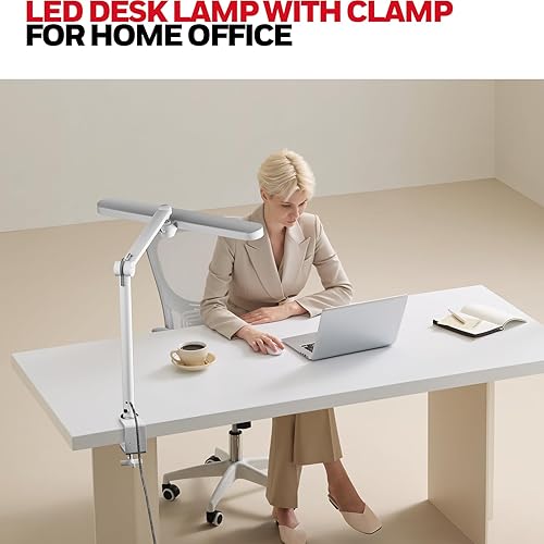 Miniatura 8 de Honeywell Lámpara LED de escritorio con abrazadera, 05B02, control táctil mejorado, Sunturalux, luz natural, con clip, luz de escritorio, 4000 K,