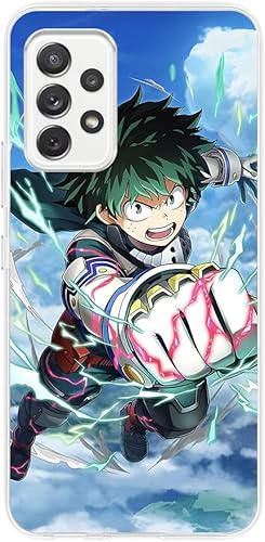 Miniatura 7 de DOUKI Clear Soft Full Body Protective Transparent Shockproof TPU Matte Cover Phone Case for Samsung Galaxy A52 5G,Academia Anime Role Deku Midoriya