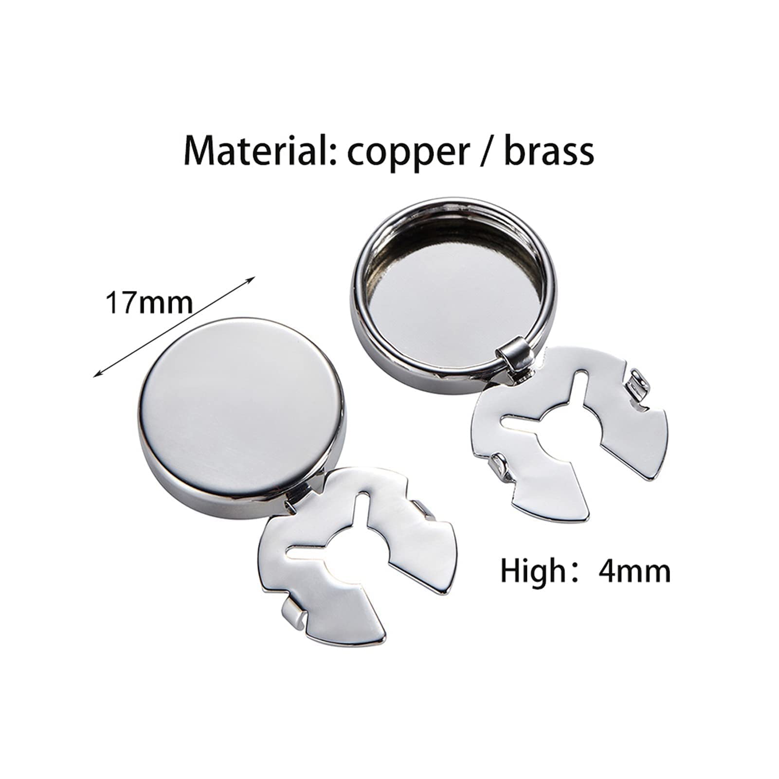 Manschettenknöpfe Glänzende Manschettenknöpfe Knöpfe für Herrenhemden Manschettenknöpfe blanko runde Manschetten Krawattenklammern (Metallfarbe: Silber) (Roségoldfarbe) (Goldfarbe)