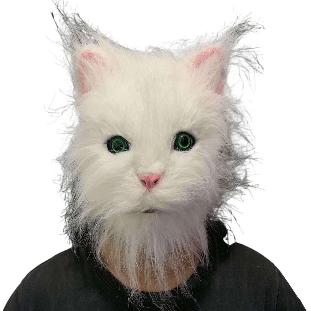 Amazon.co.jp: ネコ 猫マスク リアル 動物仮面 ハロウィンコスプレ