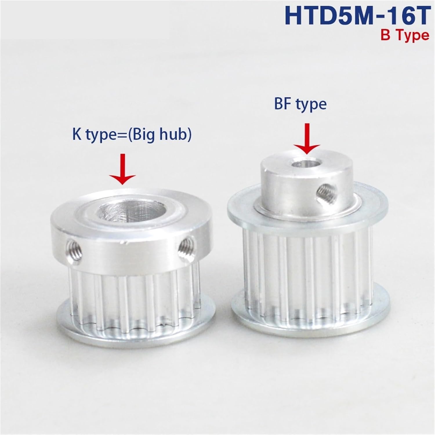 1Pcs 16 Teeth HTD 5M Pulley Bore 5/6/6.35/8/10/12mm for Belt Width 15/20mm HTD5M Belts Gear Wheel 16Teeth 16T BF(8mm)