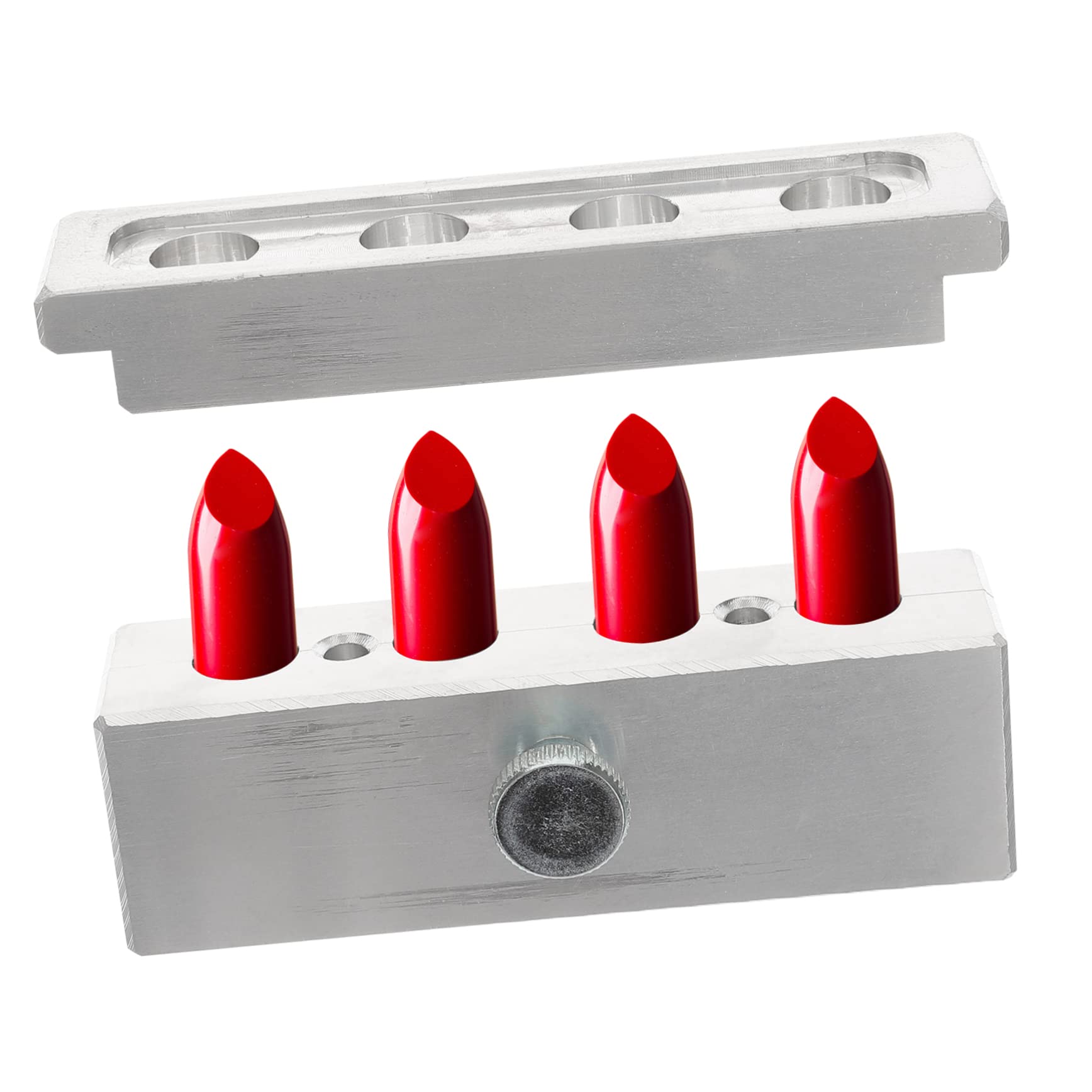 4-loch Lippenstift Form aus Aluminiumlegierung mit Langem Haltbarkeitsgrad und Einfachem Transport für Selbstgemacht Lippenbalsam und Lipgloss Herstellung
