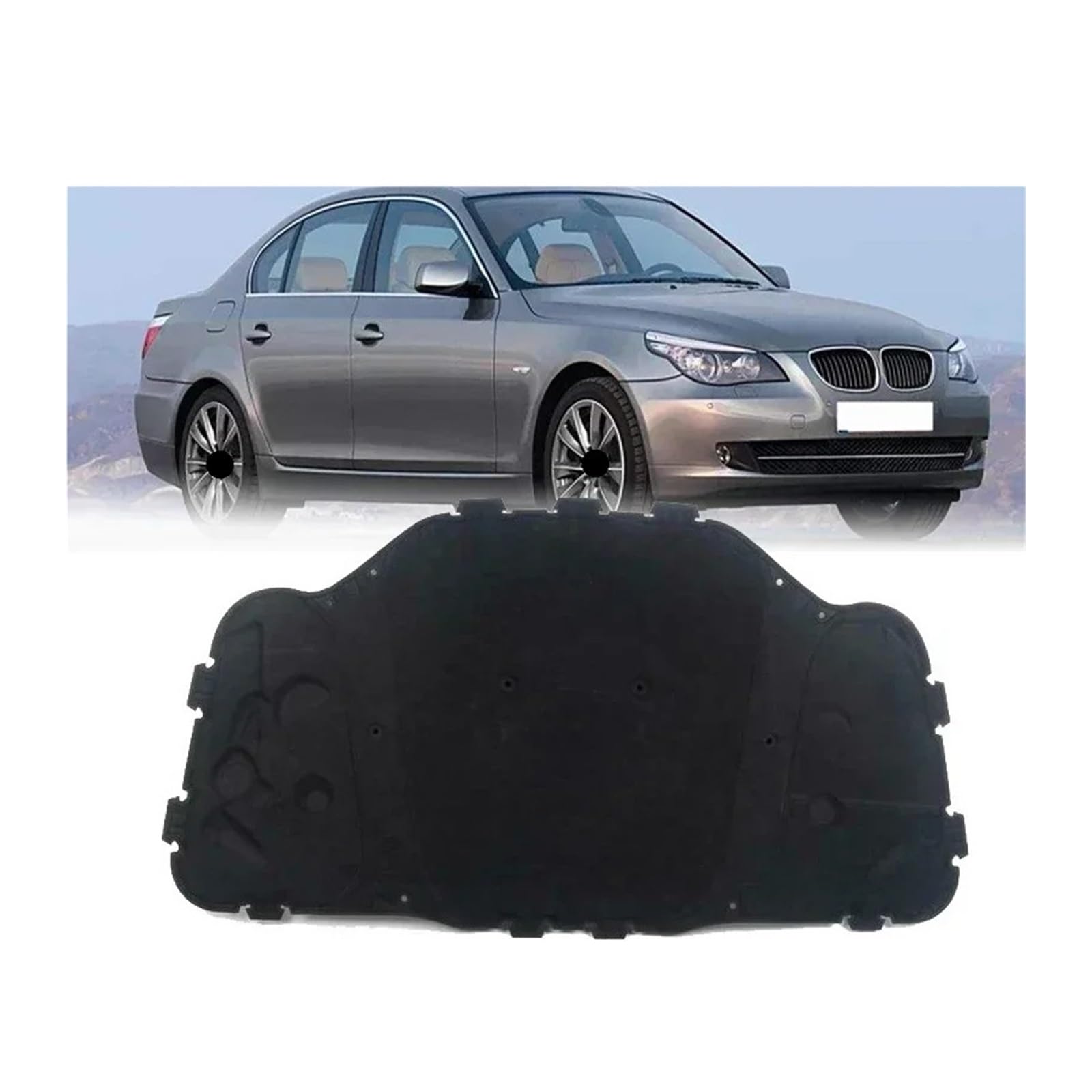 Dlkaddkgf One Color Car Front Engine Hood Insulation Cotton Pad Compatible For Bmw E60 E61 525I 528I 530I 51487148208 Sound Heat Soundproof Heat Insulation Mat