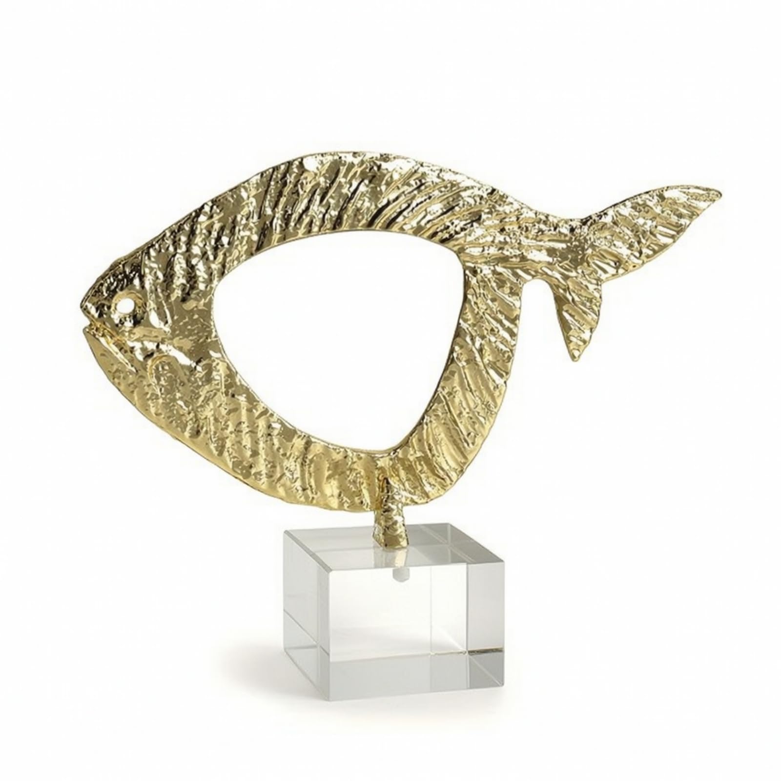 Escultura Decorativa Moderno Estatua Ornamental Figura de Mesa con Aleación Metálica y Base de Cristal Acabado Brillante Adecuada para Salón, 250 70 200mm