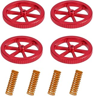 Upgraded 4PCS Creality 3D Printer Aluminum Hand Twist Leveling Nut Hot Bed Die Springs for Ender 3/Ender 3 S1 Pro/3 Pro/3 V2, Ender 5/5 Plus/Pro, CR-10/ CR10S/10S Pro/CR 20 3D Printer
