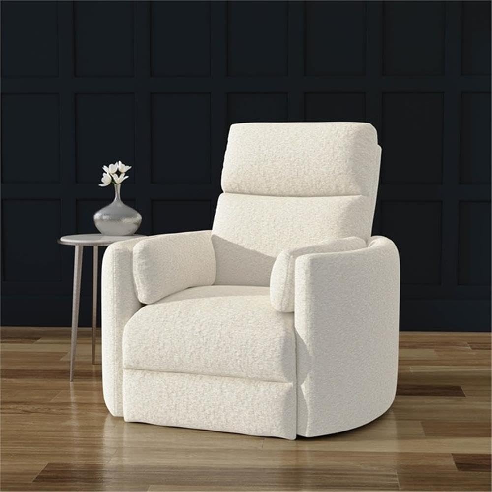 Pemberly Row Fabric Recliner Chair, Electric in White (40