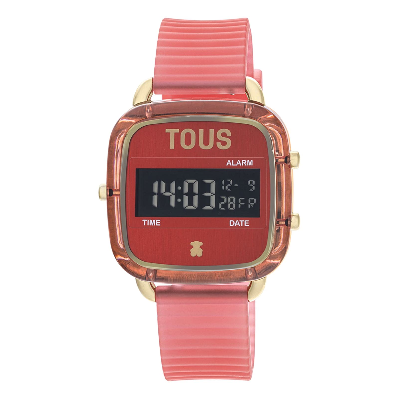 TOUS Reloj Digital de policarbonato con Correa de Silicona Rojo D-Logo Fresh