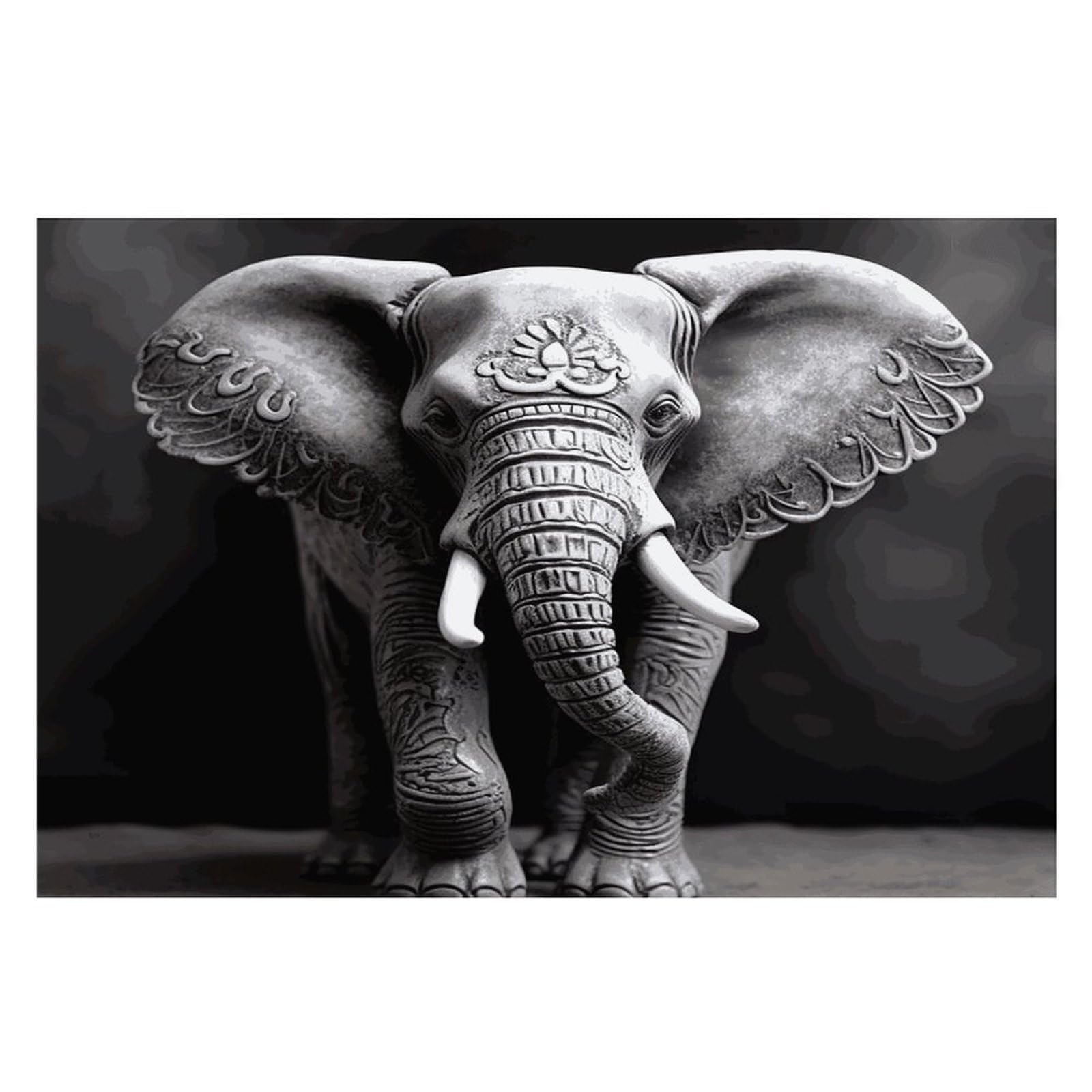 Gray Elephant Placemats Heat-Resistant Washable Place Mats Anti Slip Dining Table Place Mats Wipeable Dining Table Mats Kitchen Decoration Placemats 17.7’’×11.8’’