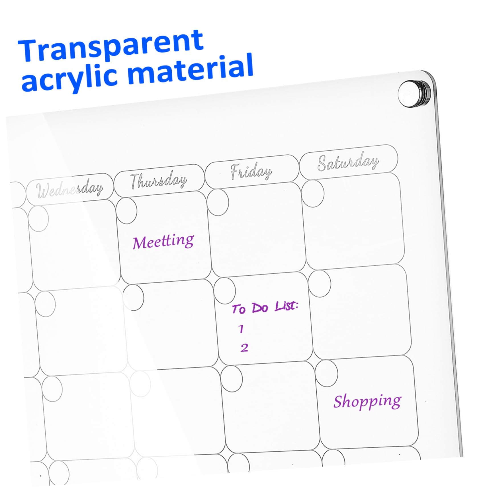 Artibetter Transparente Acryl Planungstafel 400x300mm mit Wochen und Monatsplaner Rutschfest Magnetisch Whiteboard zur Termin und Listenplanung für Küche Büro Familie