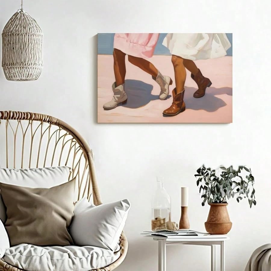 Décoration murale cowgirl pour réveiller un mur blanc : l'art western sans cadre