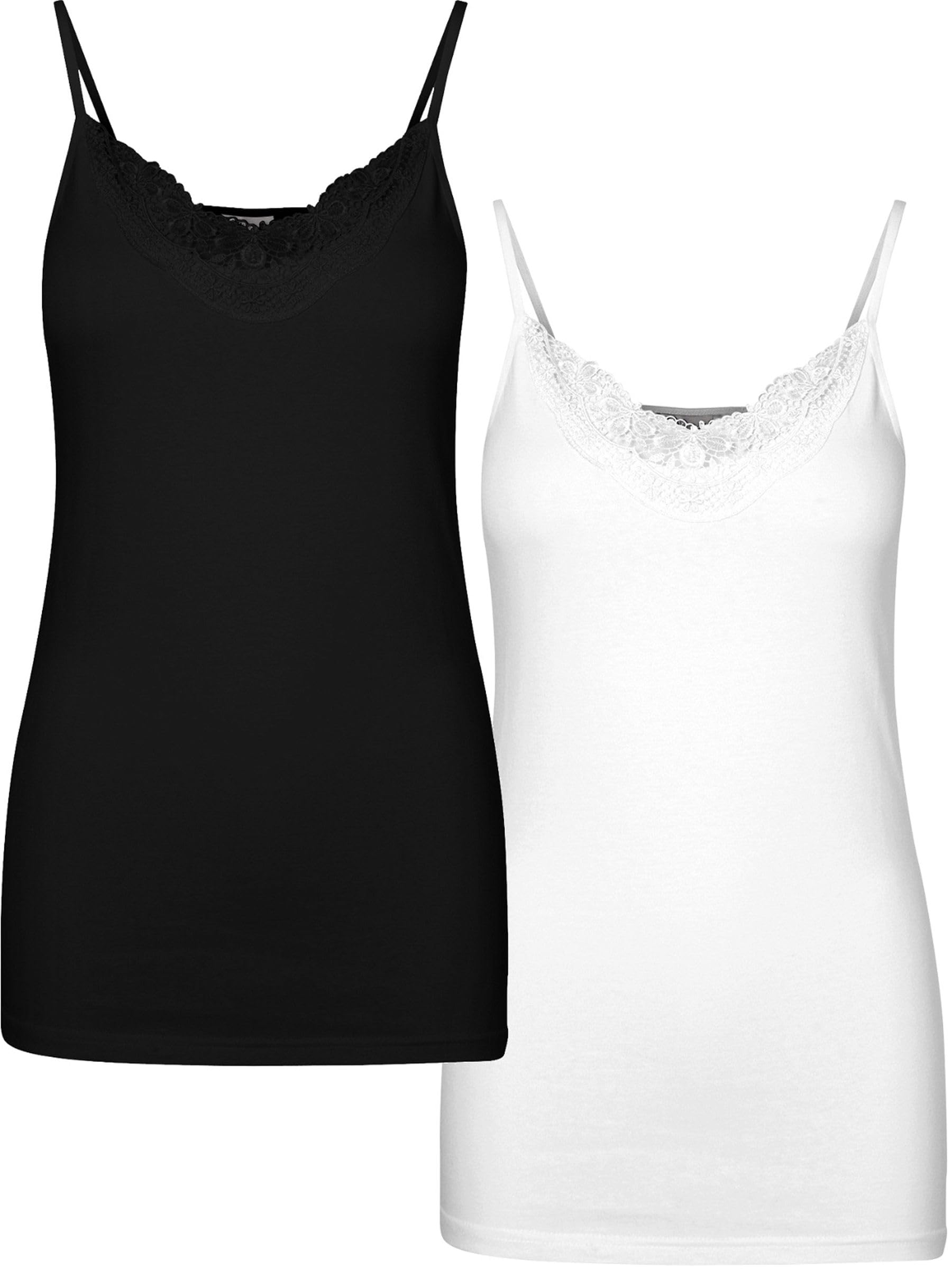VERO MODA Women's Top, Black/Pack: Bright White, XS/Tall