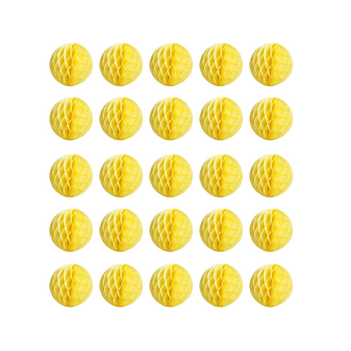 20pcs Honeycomb Decoration - Paper Flower Balls, Tissue Pom Poms for Birthday Wedding Home Decor (3inch, Yellow)