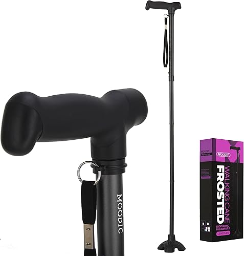 Bastones de caminar para hombres y mujeres, mango extendido base sólida plegable alturas ajustables ligeros bastones resistentes para personas